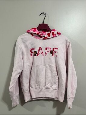 BAPE Baby Milo Pink Camo Hoodie Pullover A Bathing Ape Streetwear Size Small